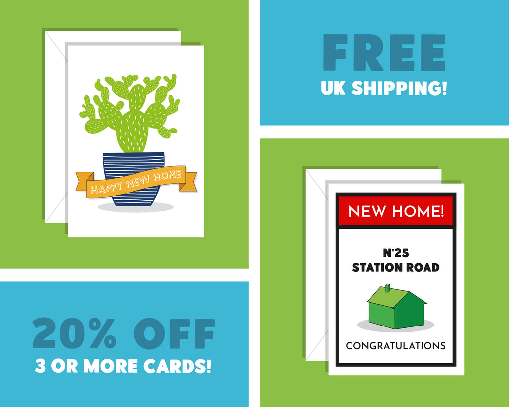 Personalised Monopoly Board Card, Moving House Card, Housewarming Card