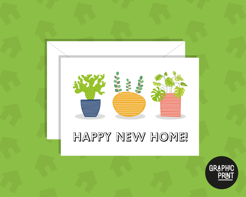 Happy New Home, Plant Pot Moving House Card, New Home Owner Card