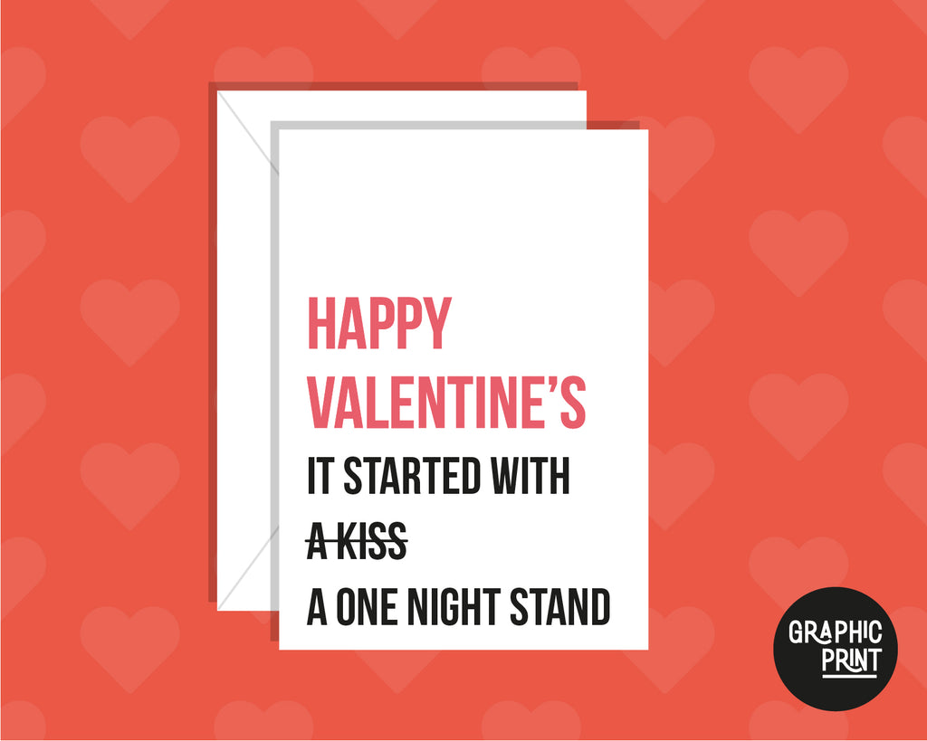 It Started With A One Night Stand Funny Valentine's Day Card