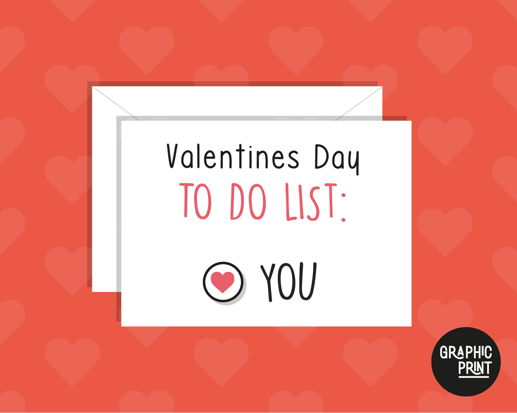 Valentines Day To Do List, Funny Valentine's Day Card