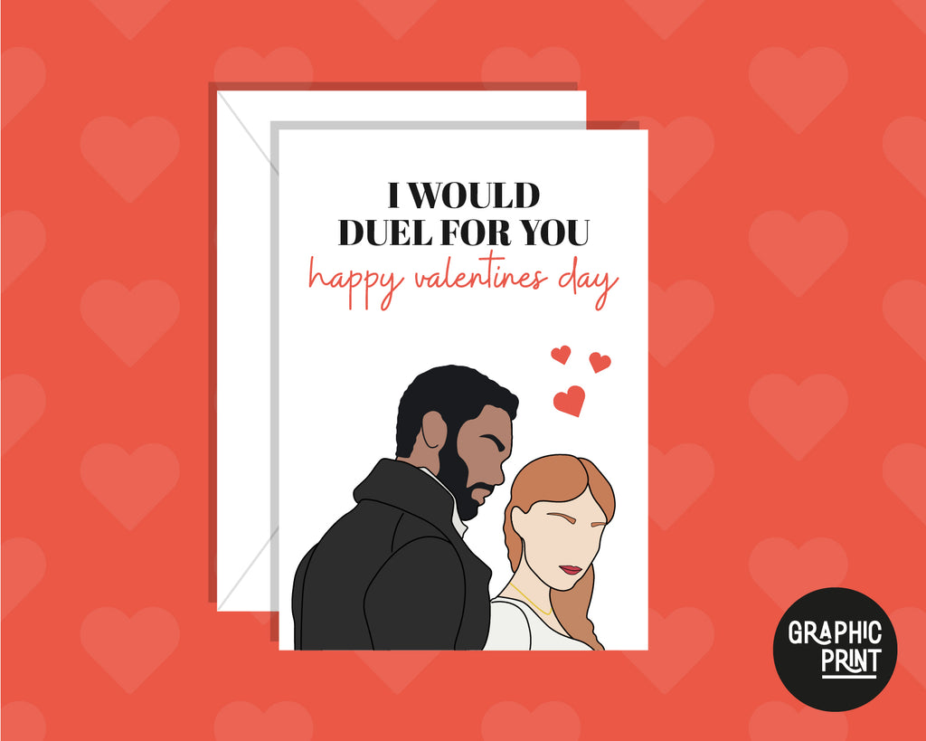 I Would Duel For You Happy Valentine's Day Card, Bridgerton Valentines Day Card