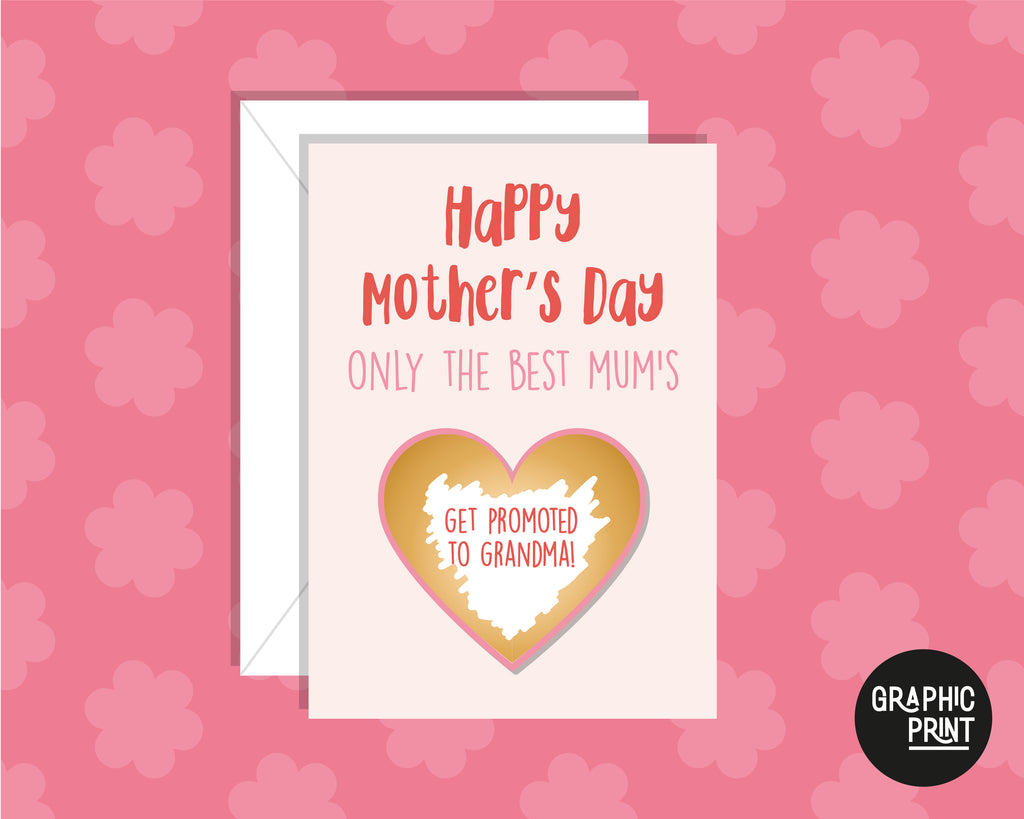 Mother's Day Scratch To Reveal Card, Promoted To Grandma Mother’s Day Card